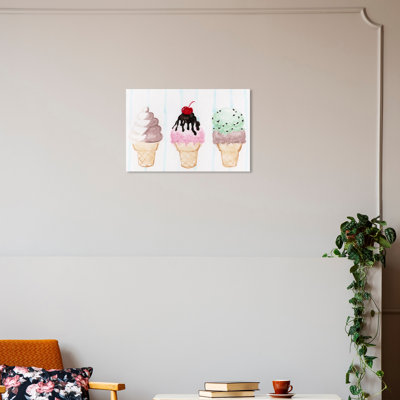 Nourriture et gastronomie délices de la crème glacée et des milk-shakes-reproduction d’art sur toile tendue