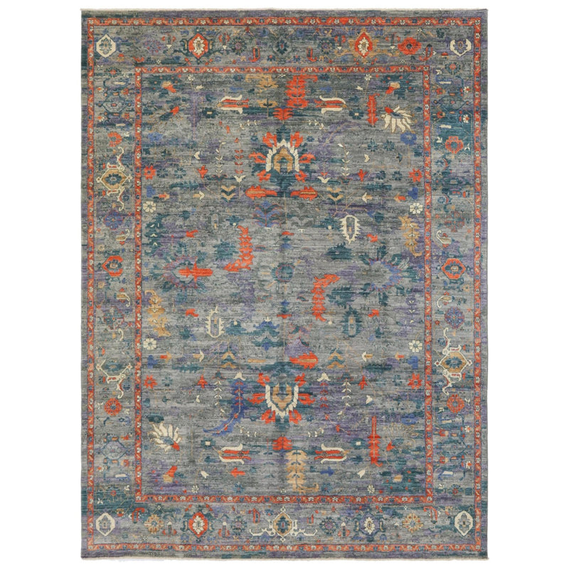 New Turkmen Afghan One-of-a-Kind Rectangle 8'11" X 11'9" Area Rug