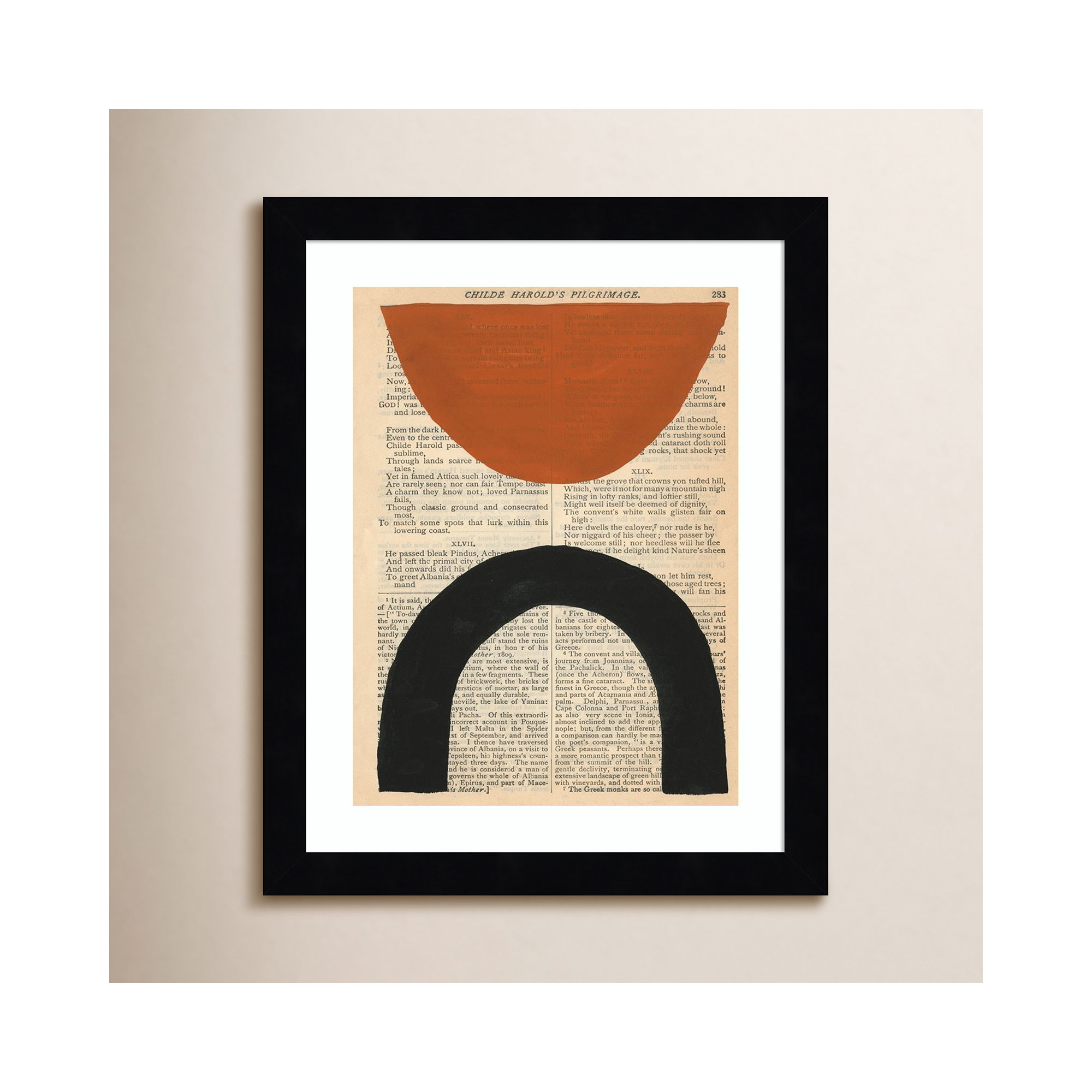 Modern Prose by W. Stramel, Black, 13" H x 11" W x 1" D