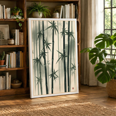 Bamboo Study Japandi - Wrapped Canvas