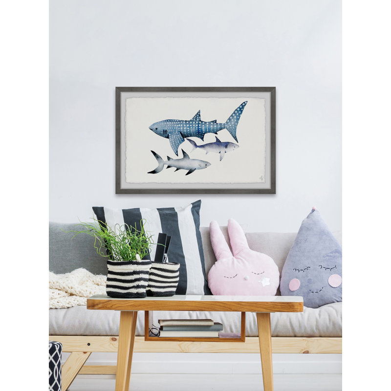 Jamison Dotted Shark - Single Picture Frame Painting, 38cm H x 45cm W
