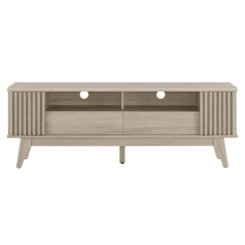 Eudora 60'' Light Oak Modern TV Stand with Cabinet