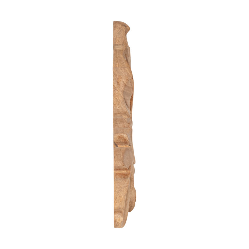 12-Inch Unfinished Hand Carved Solid Wood Acanthus Applique