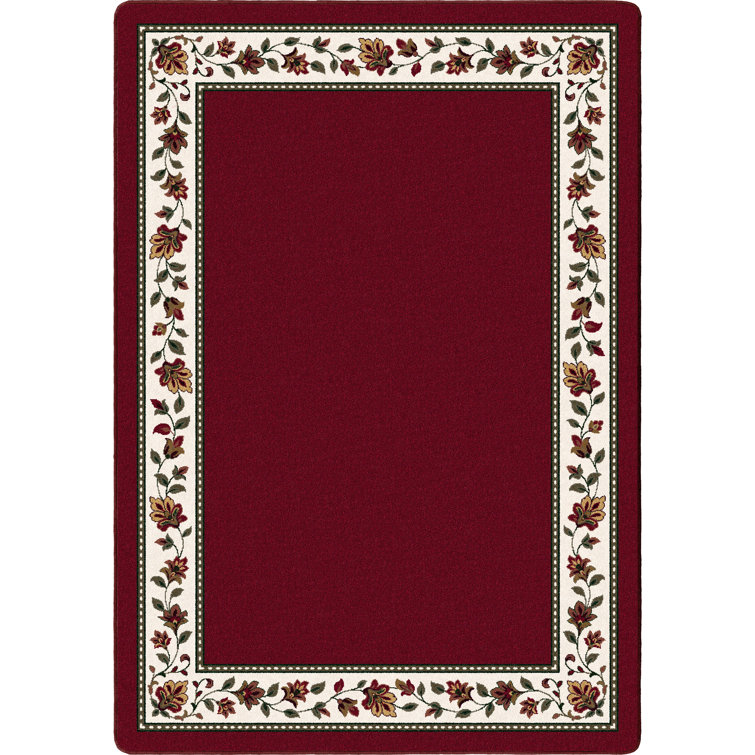 Alminus Symphony Brick Floral Area Rug