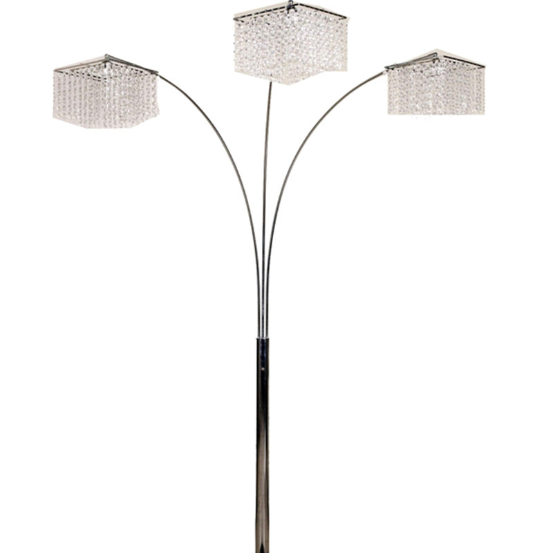 Lampe sur pied 84 po avec 3 arches en cristal
