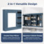 Armoire à miroirs haute définition 2 en 1 de 55 pouces à fixation murale avec étagères réglables et charnières à fermeture en douceur-1112531958