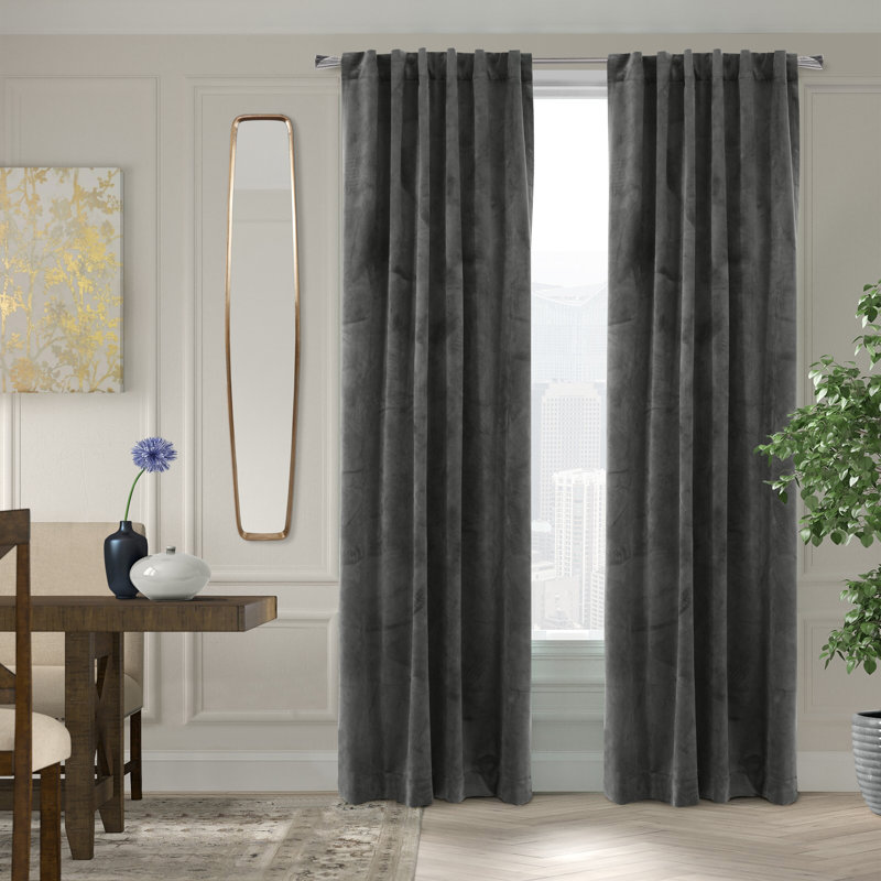 Room Darkening Single Curtain Panel, 50" W x 108" L, Charcoal