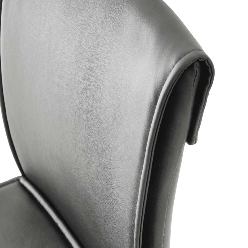 Tabouret de bar en cuir Chetna, gris