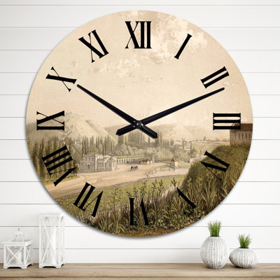 Paysage historique des montagnes du Caucase - Horloge murale