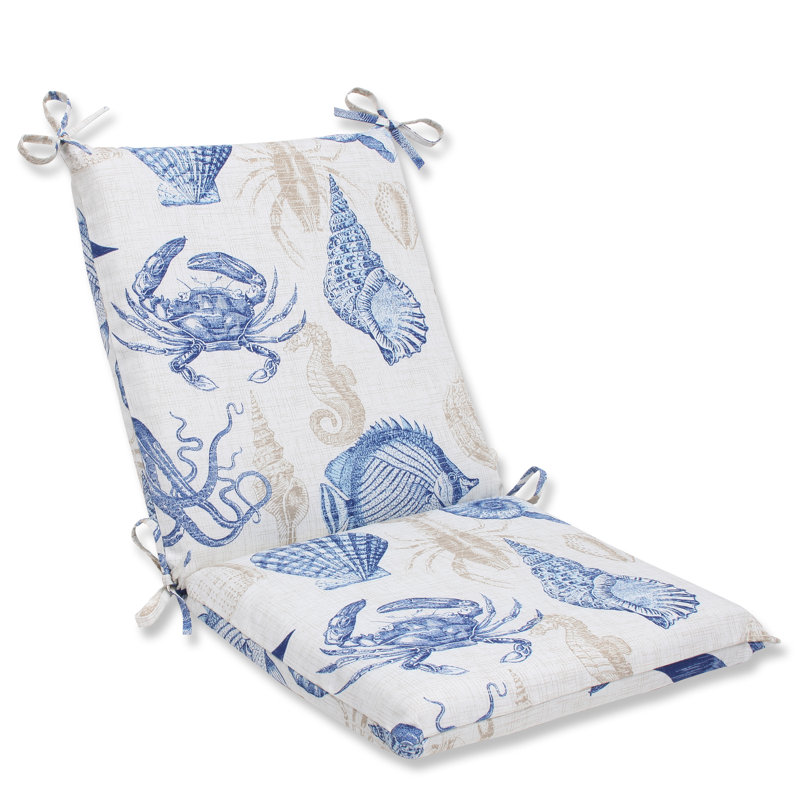 Coussin de chaise d’intérieur/d’extérieur Ealy, Marin