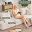 Canapé modulaire 118 po, canapé modulaire 118 po avec assise profonde, canapé modulaire moderne avec canapé en L confortable et rembourré en forme de L pour le salon, blanc-428772245