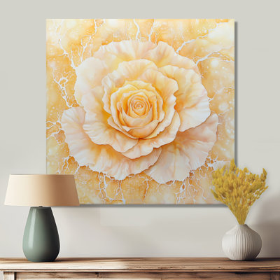 Décoration murale pétales de rose pierres précieuses citrine beige II