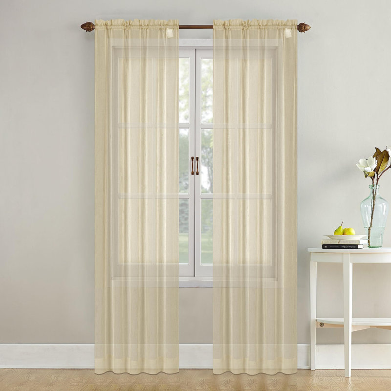 Panneau de rideau diaphane avec passe-tringle Maxon, Gold, 52" W x 72" L