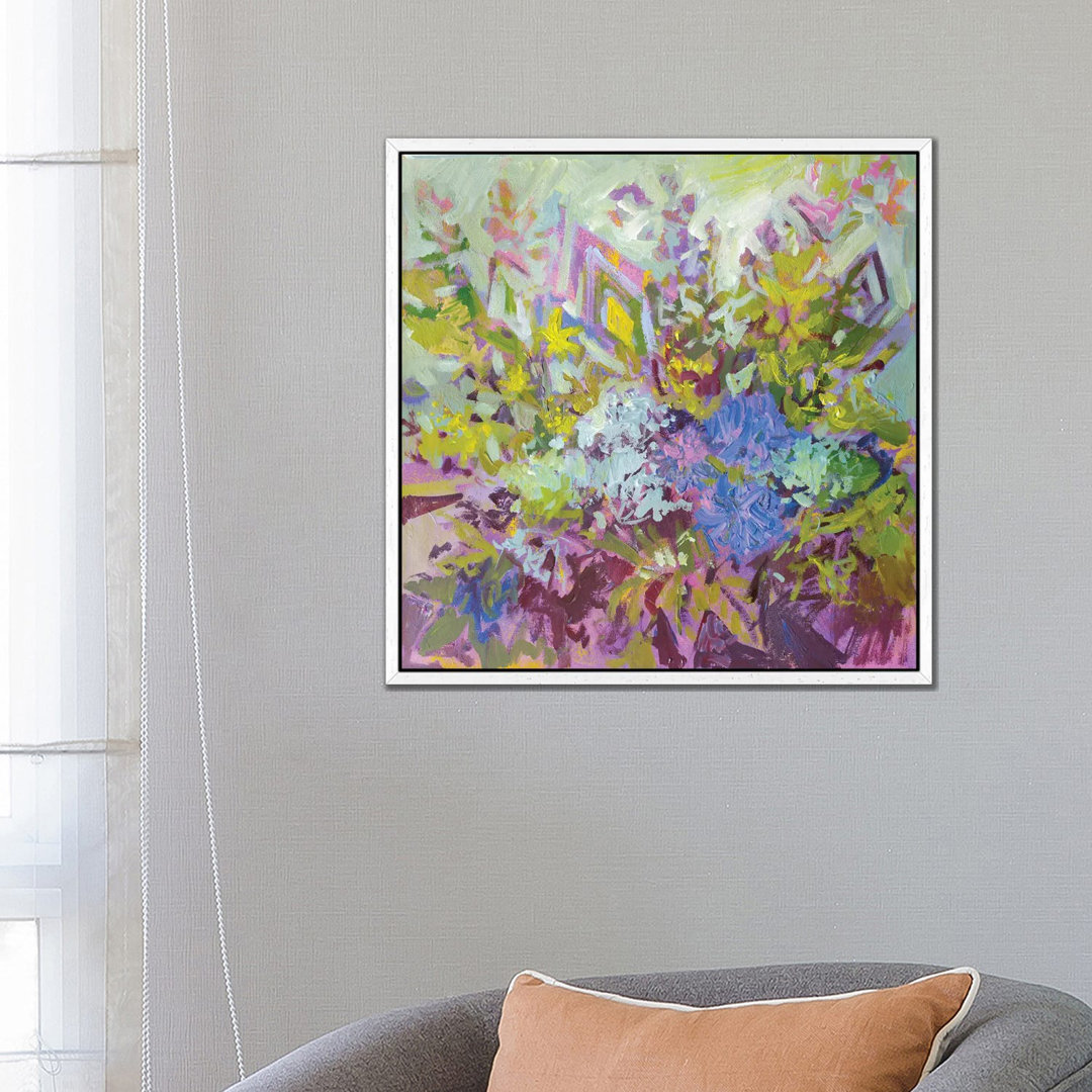 Blumenmosaik von Ekaterina Prisich - Galerie-verpackte Leinwand Giclée auf Leinwand