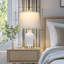 Lampes de table en pot 23 po en céramique avec abat-jour en tissu blanc et ampoules DEL 23 po-899617262