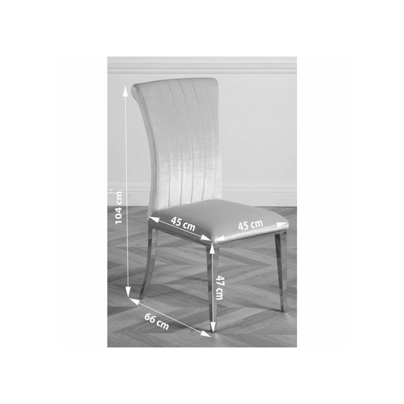 Adaliene 47cm H Velvet Upholstered Upholstered Back Side Chair, Black