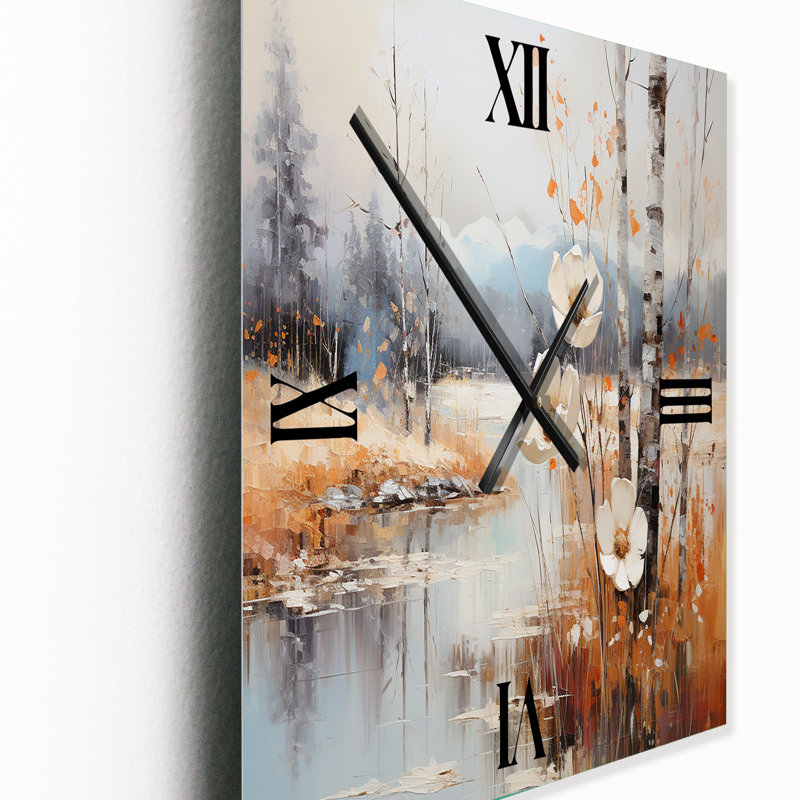 Horloge murale en métal «Snow Flower Charm Evocating», Petit
