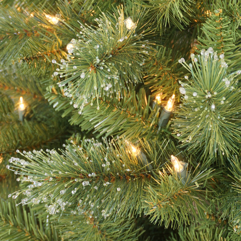 Arbre vert clair 7,5 pi pré-éclairé PVC / Hardneedle, Vert