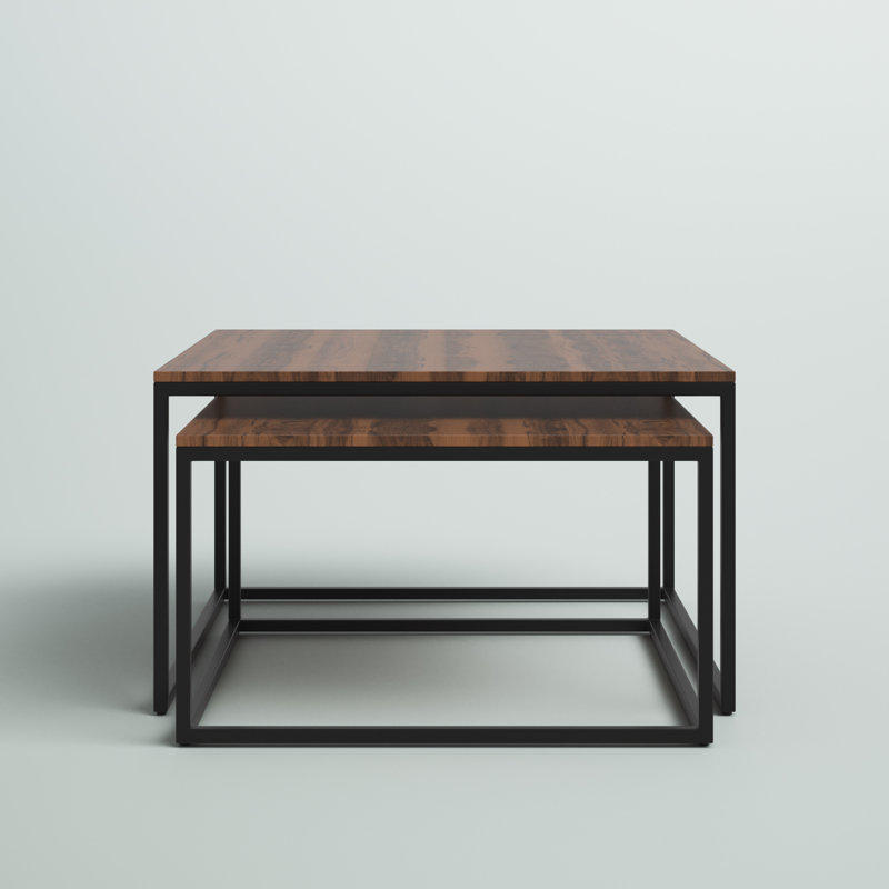 Megan Solid Wood Top Nesting Coffee Table