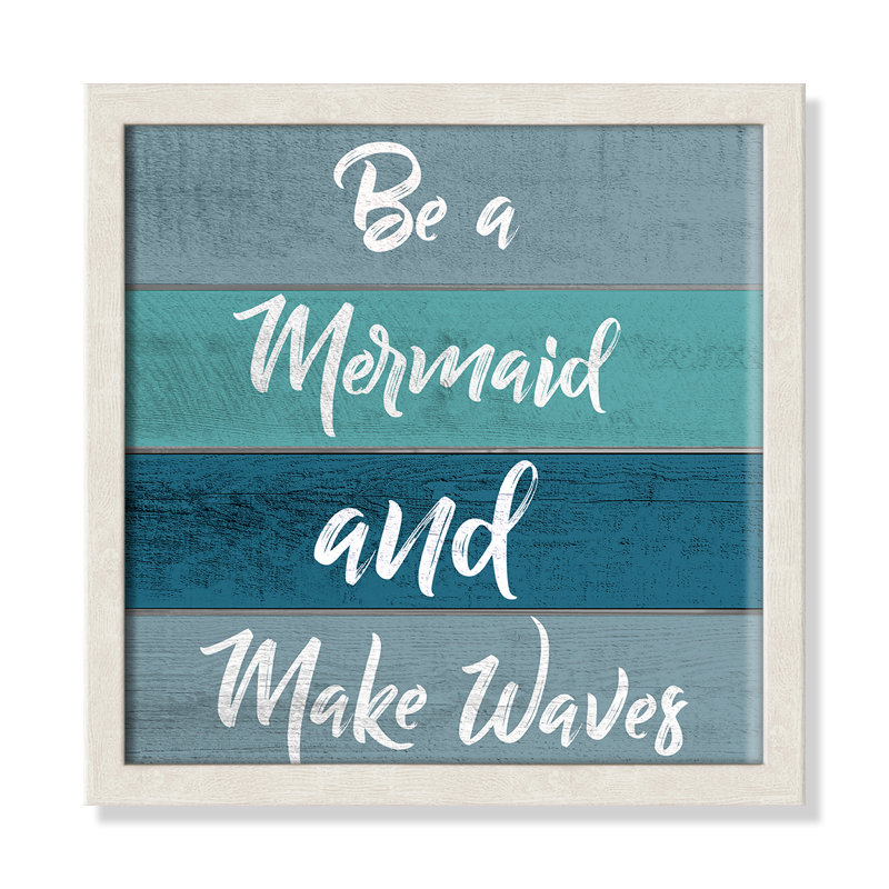 «Be a Mermaid», art, H 13 po x l 13 po x P 1,19 po, Encadré de boîte blanc