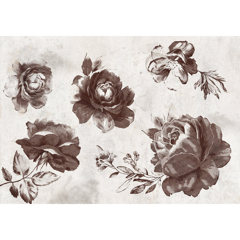 Adhésif mural floral pelez et collez - Jardin des souvenirs, L 82 po x l 115 po