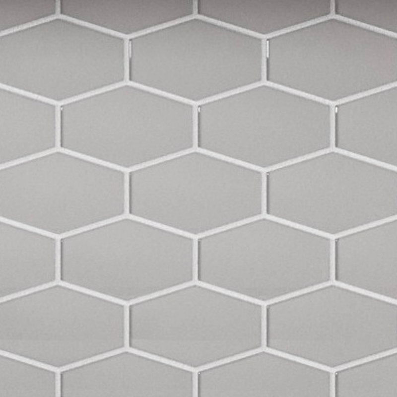 Long Hex 10.60in.x11 in. Glass Mosaic Tile, Marsh Gloss