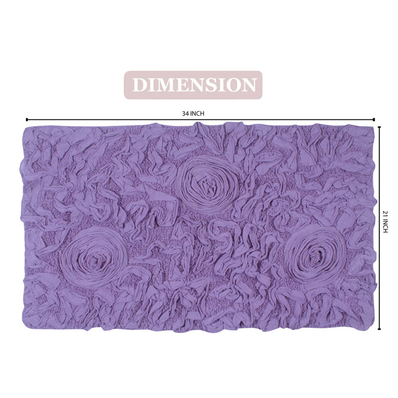 Skak Cotton Bath Rug, Purple, 21" W x 34" L