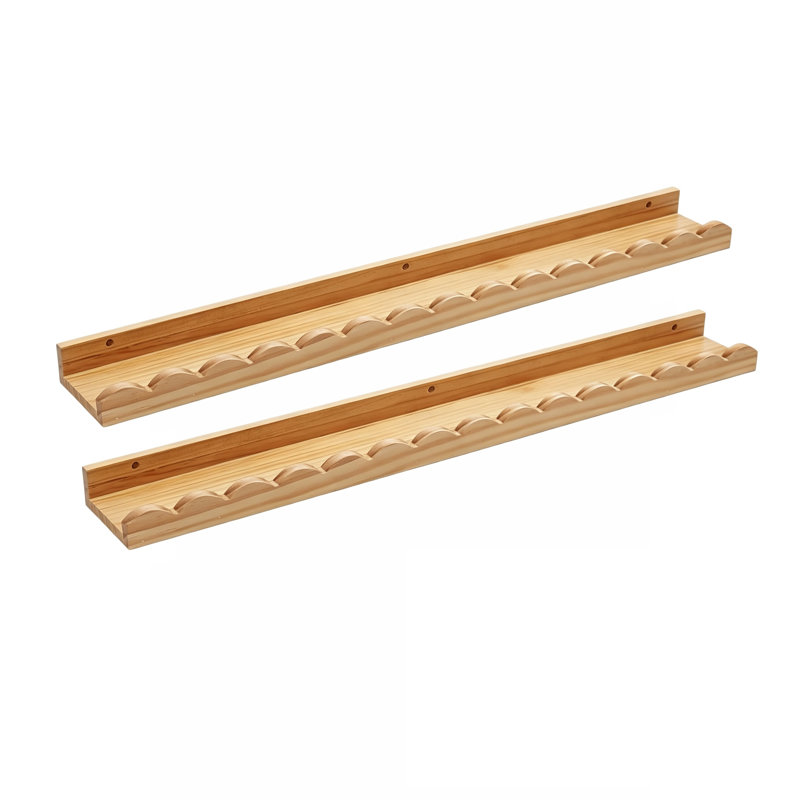 Nursery Bookshelves, Floating Shelves for Wall Set of 2 Natural, 90 cm