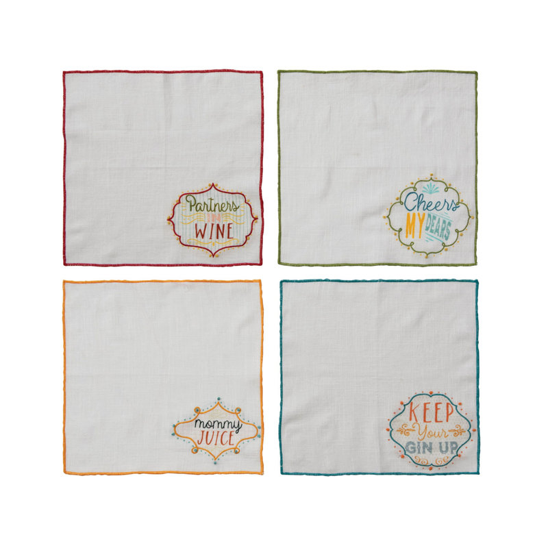 Cotton Printed Napkins with Saying