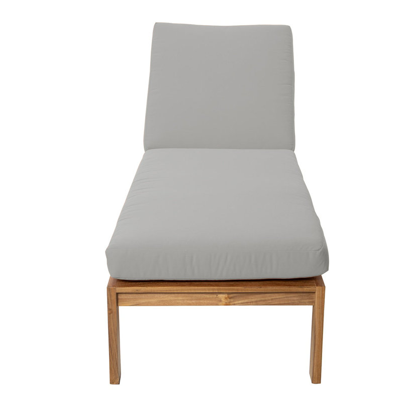 Venice Outdoor Teak Chaise Lounge, Granite