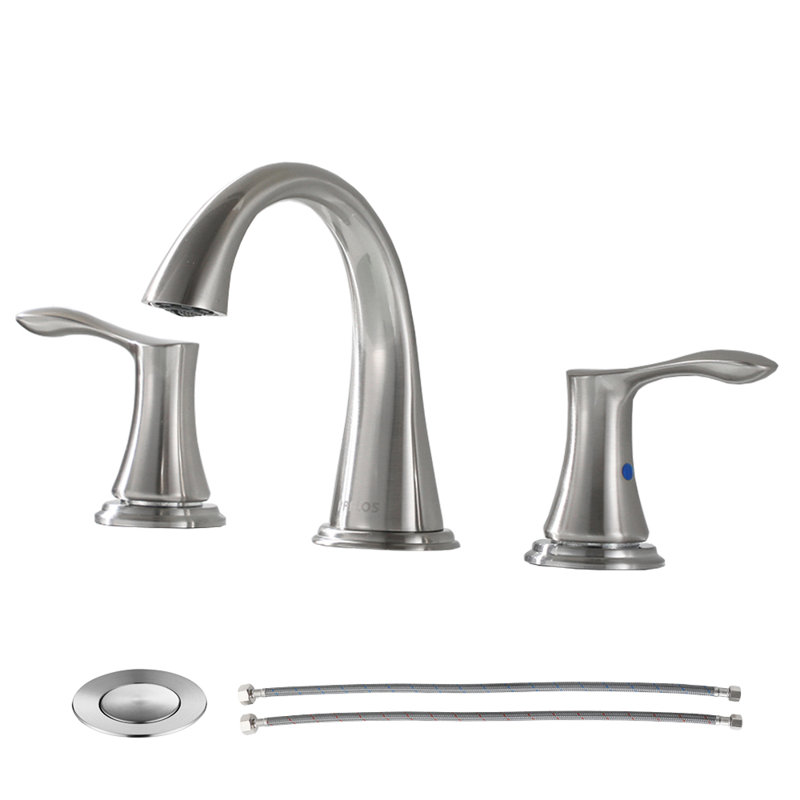 Widespread 2-handle Bathroom Faucet with Drain Assembly, Oil Rubbed Bronze