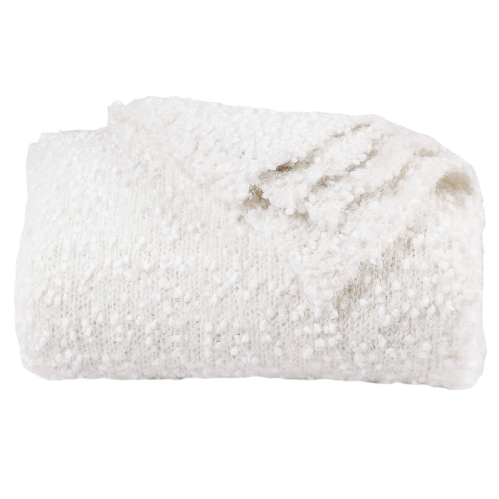 Bowmanville Pebble Creek Nubby Knit Classic Chic Casual Soft Cozy Throw Blanket 50x60 inch, White