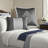 Luxurious Jacquard Bedding Sets, Silver Polyester Comforter, Elegant Cal King Design