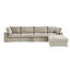 Canapé modulaire rembourré en lin avec repose-pieds 5 pièces Kenda-1861922689