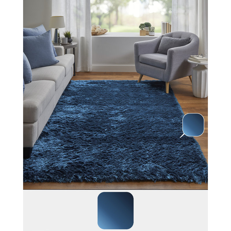Mckee Area Rug in Deep Teal Blue, Rectangle 7'6" x 9'6"