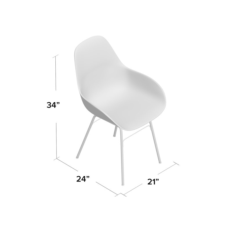 Chaise de salle à manger Scholten C, Blanc, Chrome