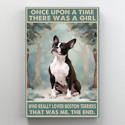 «Who Really Love Boston Terriers», reproduction d'art sur toile rectangle 1 pièce