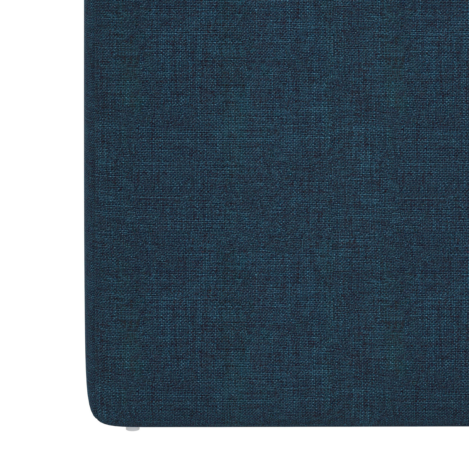 Bence Upholstered Ottoman, Zuma Navy Textured Linen