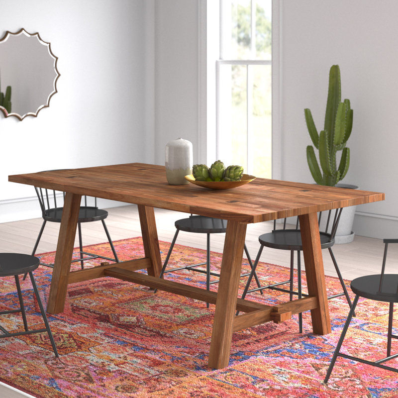 Alexa Acacia Dining Table, Brushed Brown