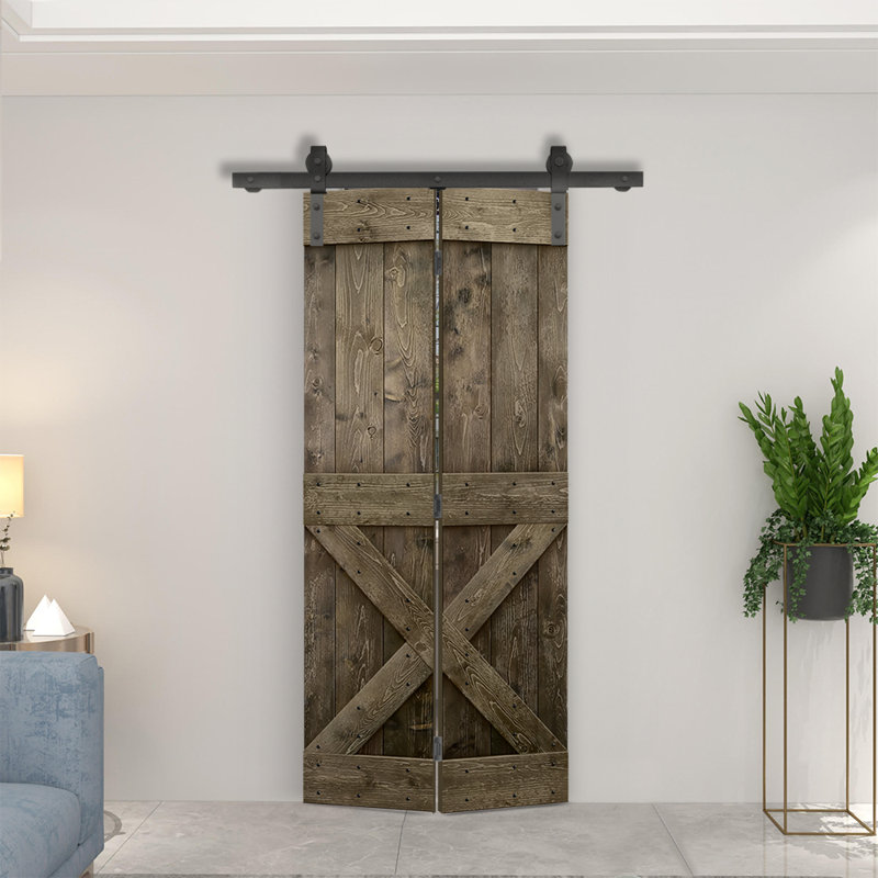 Porte pliante en bois massif 84 po 84 po, 20 po x 84 po, Espresso
