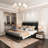 Upholstered Metal Canopy Bed-862300148-856990019