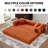 Corduroy Convertible Sofa Bed with Pillows - Folding Floor Futon Sleeper, Boneless Compact Lounge Loveseat for Small Living Room & Bedroom, Orange-142675248