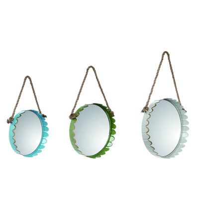  Ensemble de 3 miroirs en verre 25 po