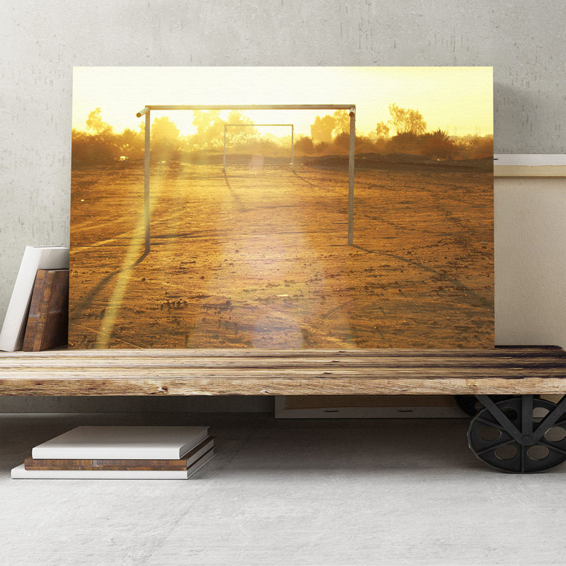 Football Pitch Goals Photographic - Wrapped Canvas, 70cm H x 100cm W