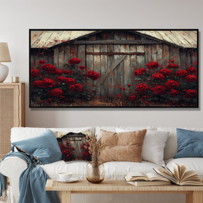 Art mural sur toile, "Duques roses" à la grange II