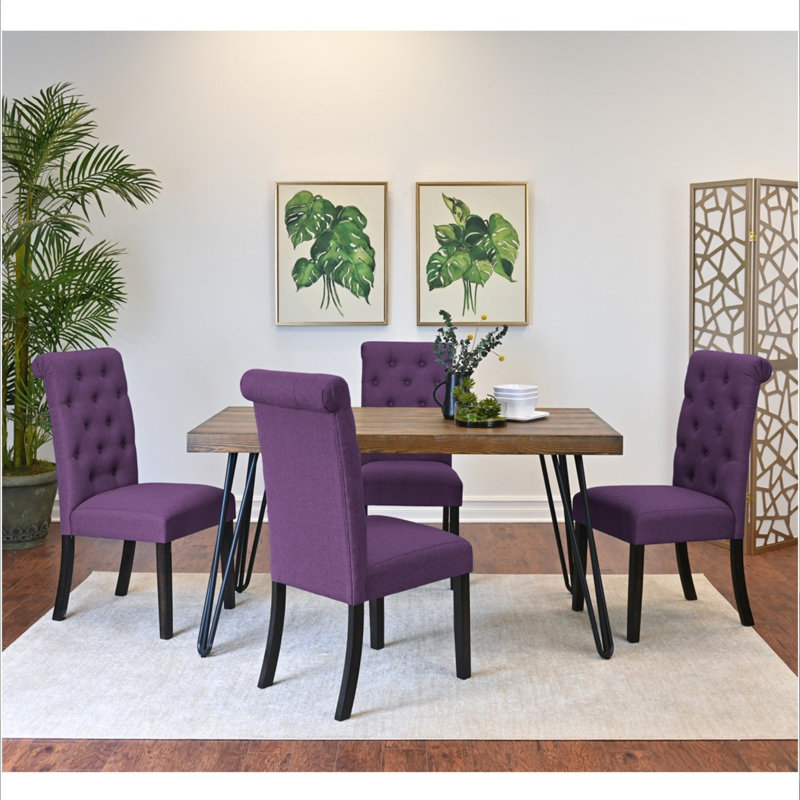 Ensemble de salle à manger Red Barrel Studio® Tisheka, 1 table et 4 chaises, Mauve
