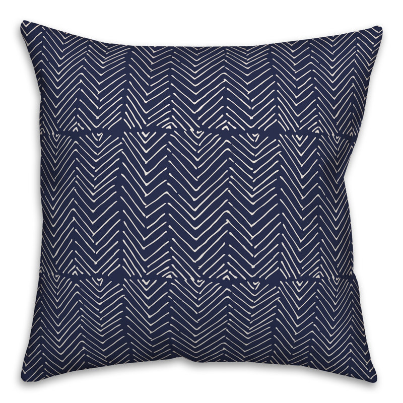 Throw Pillow, Navy Chevron, 20" x 20"