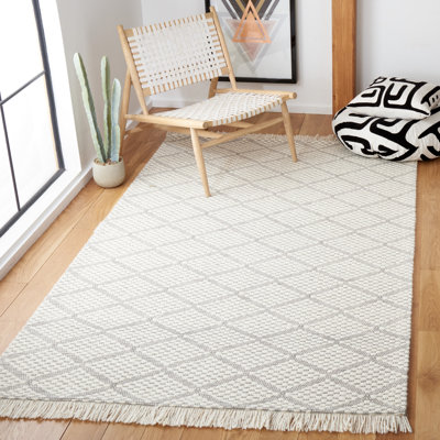 Tapis géométrique en laine et en coton tissé à la main Wager Natura