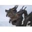 Paire de dragons assis côte à côte en bronze - Taille: L 31 po x l 7 po x H 16 po.