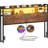 Storage Headboard with LED Lights, Bookcase Headboard with Charging Station-1740395105-1740395106